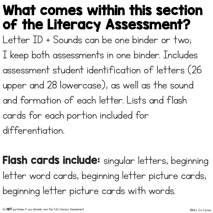 Letter ID + Beginning Letter Sound Assessment - Literacy Reading Assessment