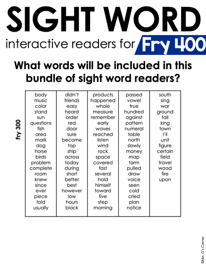 Fry 400 Interactive Sight Word Reader Bundle | Sight Word Books