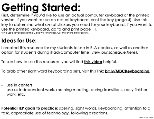 CVC Word Keyboarding | Sight Word Activities | Typing Practice