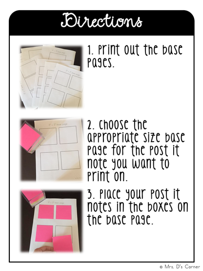 Editable Post It Note Template - 7 sizes [Melonheadz Theme]