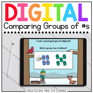 Winter Comparing Groups of Numbers Digital Activity | Distance Learning