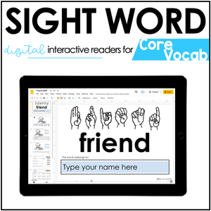 Digital Core Vocab Interactive Sight Word Reader Bundle | Core Vocabulary Books