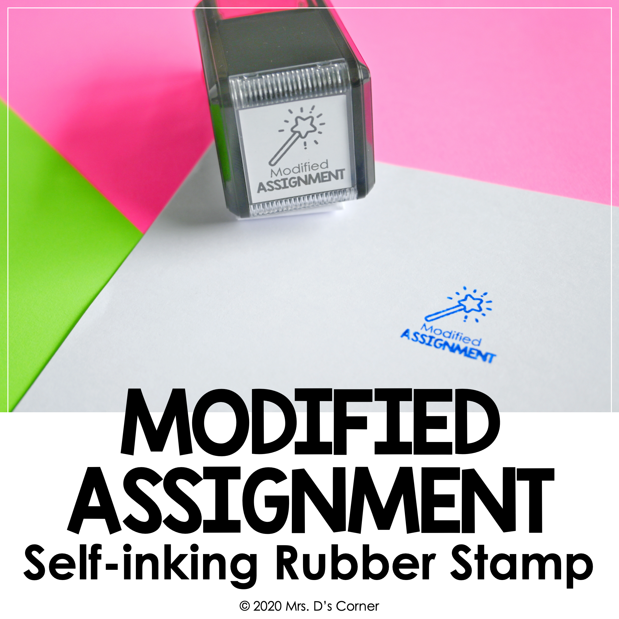 Modification Stamp Modified Assignment Self-inking Rubber Stamp | Mrs. D's Rubber Stamp C ...