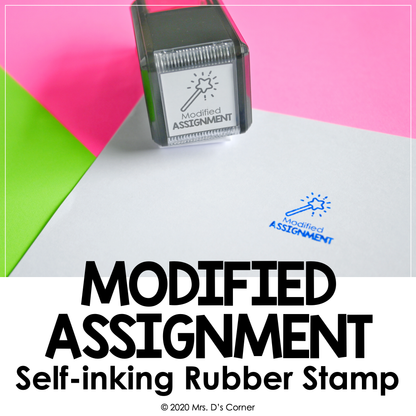 Modified Assignment Self-inking Rubber Stamp | Mrs. D's Rubber Stamp Collection