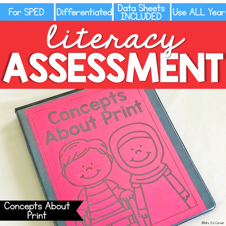 Concepts About Print Assessment - Literacy Reading Assessment for Special Ed