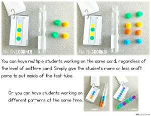 Test Tube Pattern Cards - Math Center [6 Levels of Patterns!]