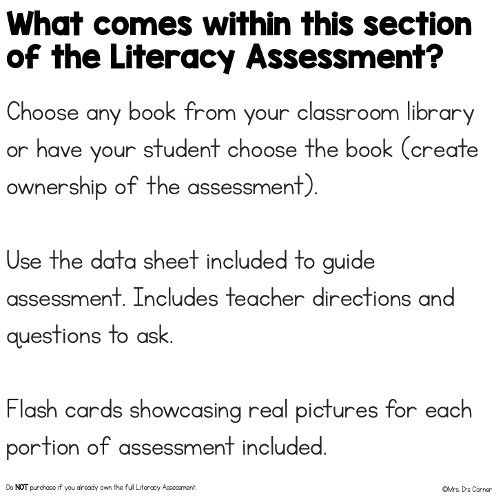 Concepts About Print Assessment - Literacy Reading Assessment for Special Ed