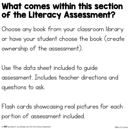 Concepts About Print Assessment - Literacy Reading Assessment for Special Ed