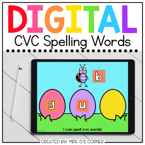 Easter CVC Word Spelling Digital Activity | Distance Learning