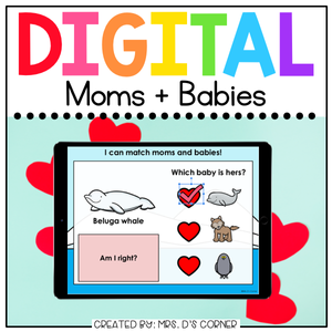 Matching Mom and Baby Animals Digital Activity | Distance Learning