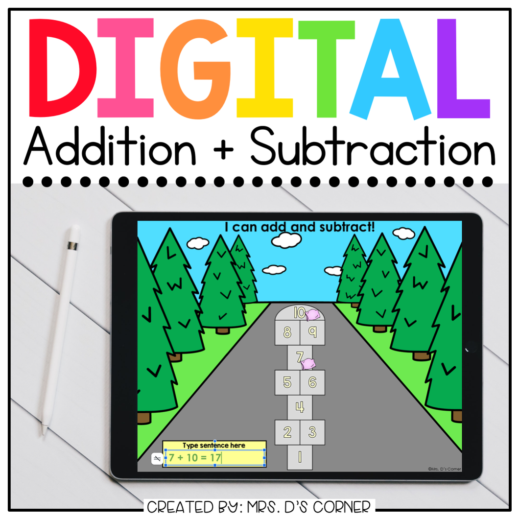 Hopscotch Addition and Subtraction Digital Activity | Distance Learning