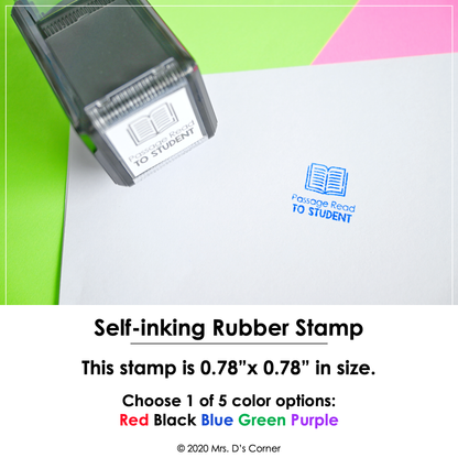 Passage Read to Student Self-inking Rubber Stamp | Mrs. D's Rubber Stamp Collection