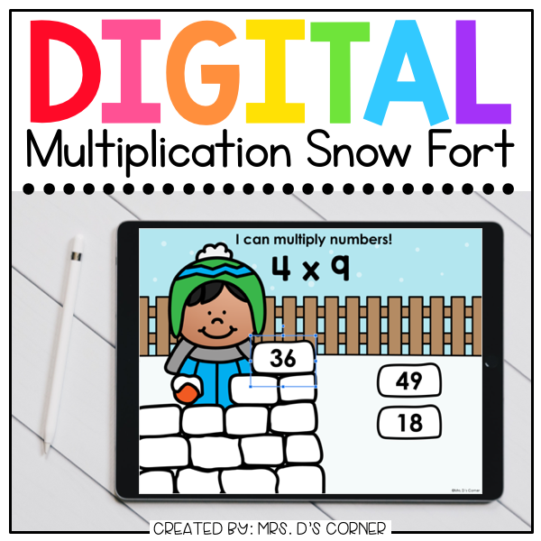 Multiplication Snow Fort Digital Activity | Distance Learning