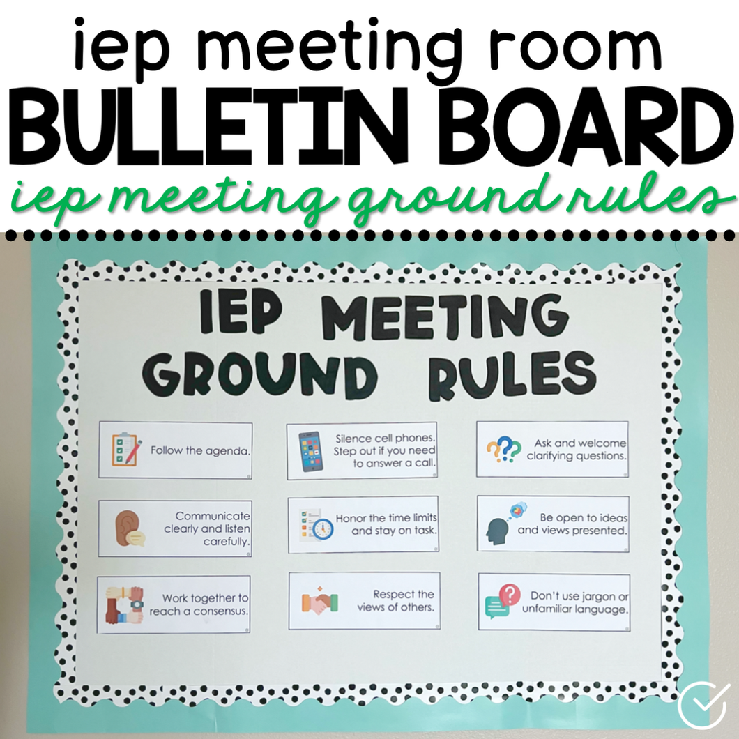 IEP Meeting Rules Bulletin Board Display | IEP Meeting Room Bulletin Boards