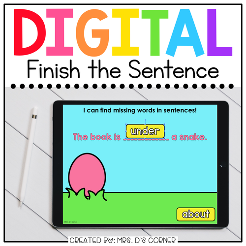 Easter Finish the Sentence Spelling Digital Activity | Distance Learning