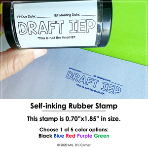 Draft IEP Self-inking Rubber Stamp | Mrs. D's Rubber Stamp Collection