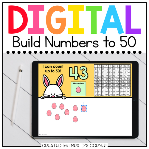 Easter Build Numbers to 50 Digital Activity | Distance Learning