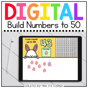 Easter Build Numbers to 50 Digital Activity | Distance Learning