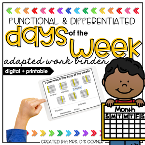 Days of the Week Adapted Work Binder® | Distance Learning