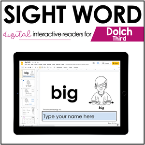 Digital Third Grade Dolch Sight Word Books | Dolch Sight Word Readers