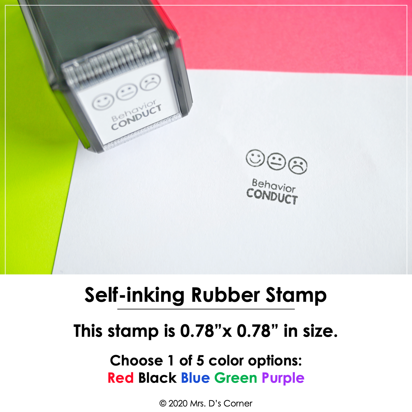 Behavior Conduct Self-inking Rubber Stamp | Mrs. D's Rubber Stamp Collection