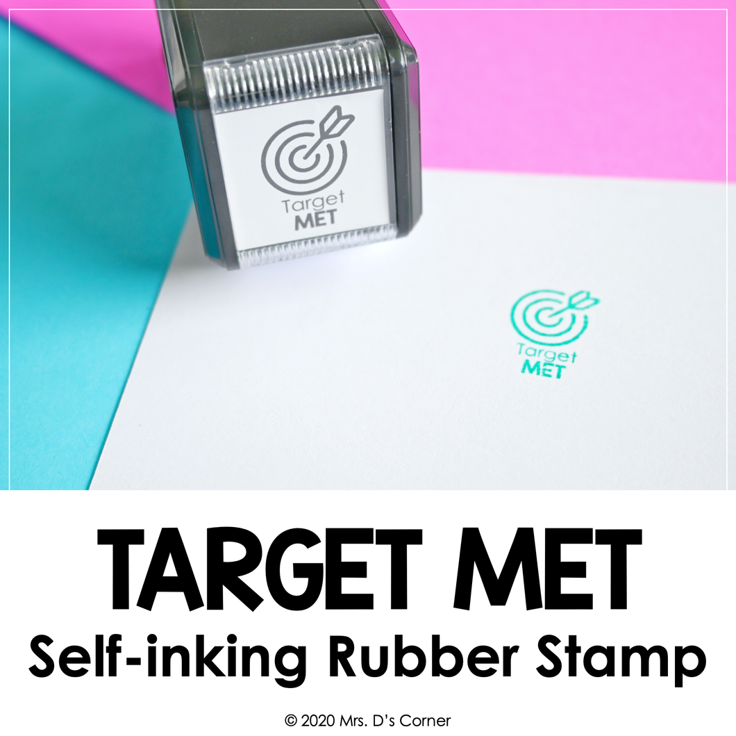 Target Met Self-inking Rubber Stamp | Mrs. D's Rubber Stamp Collection