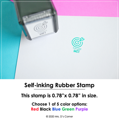 Target Met Self-inking Rubber Stamp | Mrs. D's Rubber Stamp Collection