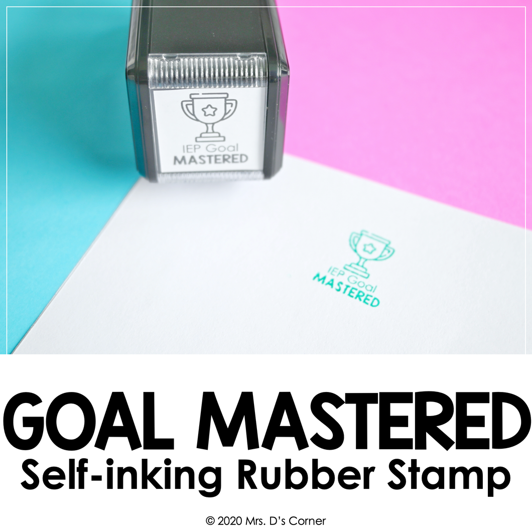 Goal Mastered Self-inking Rubber Stamp | Mrs. D's Rubber Stamp Collection