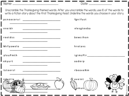 NO PREP Thanksgiving Activity Packet [13 activities]