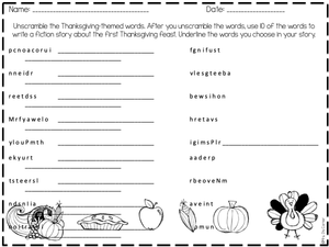 NO PREP Thanksgiving Activity Packet [13 activities]