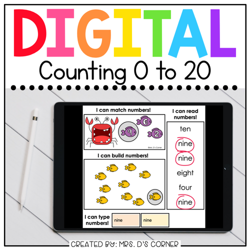 Numbers 0 to 20 Digital Basics for Special Ed | Distance Learning