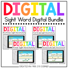 Load image into Gallery viewer, Digital Dolch Sight Word Activity Bundle | Listen Read + Build Sight Words