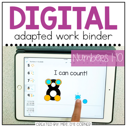 DIGITAL Adapted Work Binder ( Numbers 1-10 )