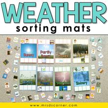 Load image into Gallery viewer, Weather Sorting Mats [8 mats included] | Weather Sorting Activity