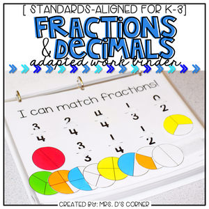 Fractions and Decimals Adapted Work Binder®