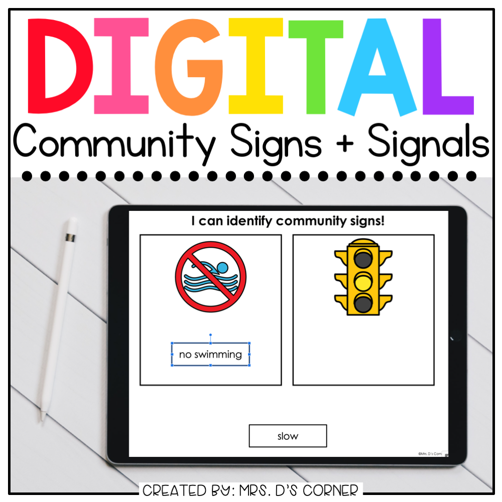 Community Signs + Signals Digital Basics for Special Ed | Distance Learning