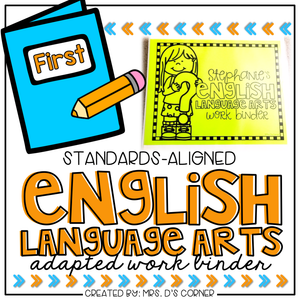 First Grade English Language Arts Adapted Work Binder® { Standards Aligned }
