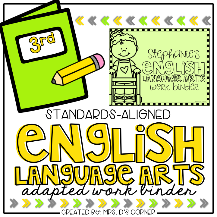 Third Grade English Language Arts Adapted Work Binder® { Standards Aligned }