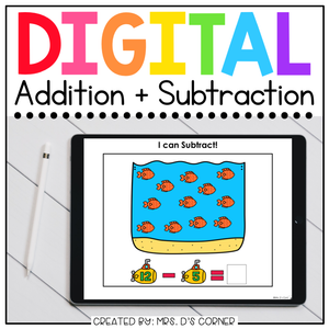 Addition + Subtraction Digital Basics for Special Ed | Distance Learning
