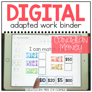 DIGITAL Adapted Work Binder ( Canada Money )
