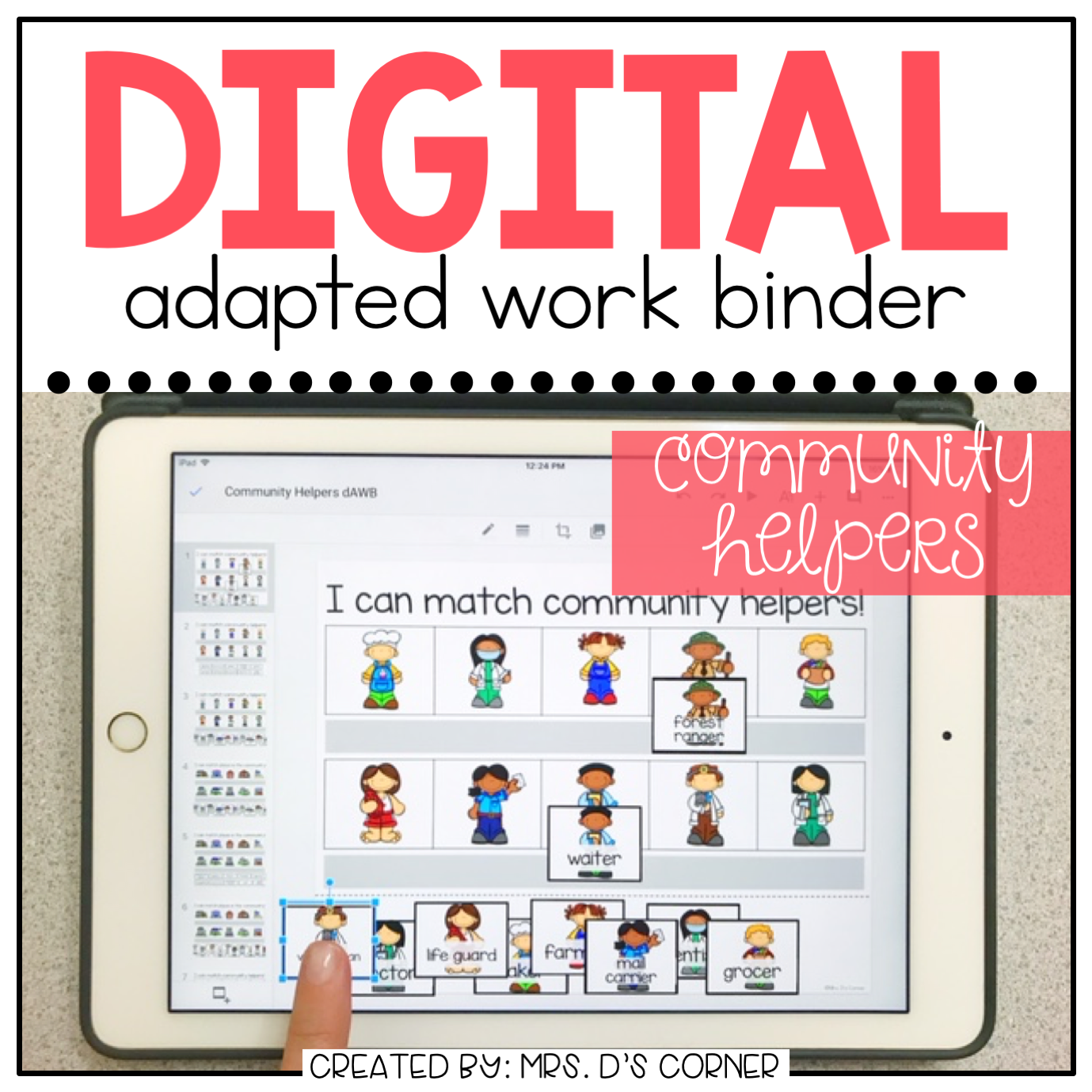 DIGITAL Adapted Work Binder ( Community Helpers )