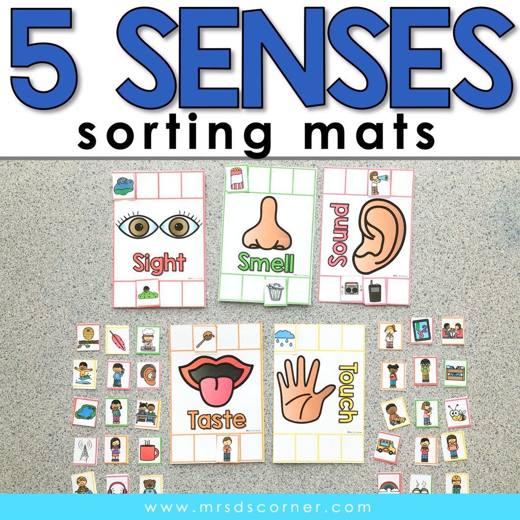 5 Sense Sorting Mats [5 mats included] | 5 Senses Activity