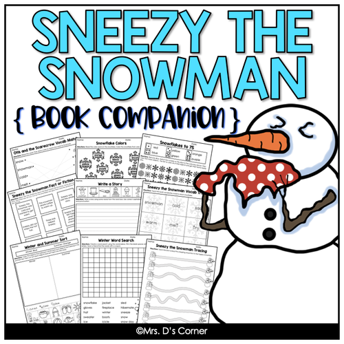 Sneezy the Snowman Book Companion, Activities, and Lesson Plans