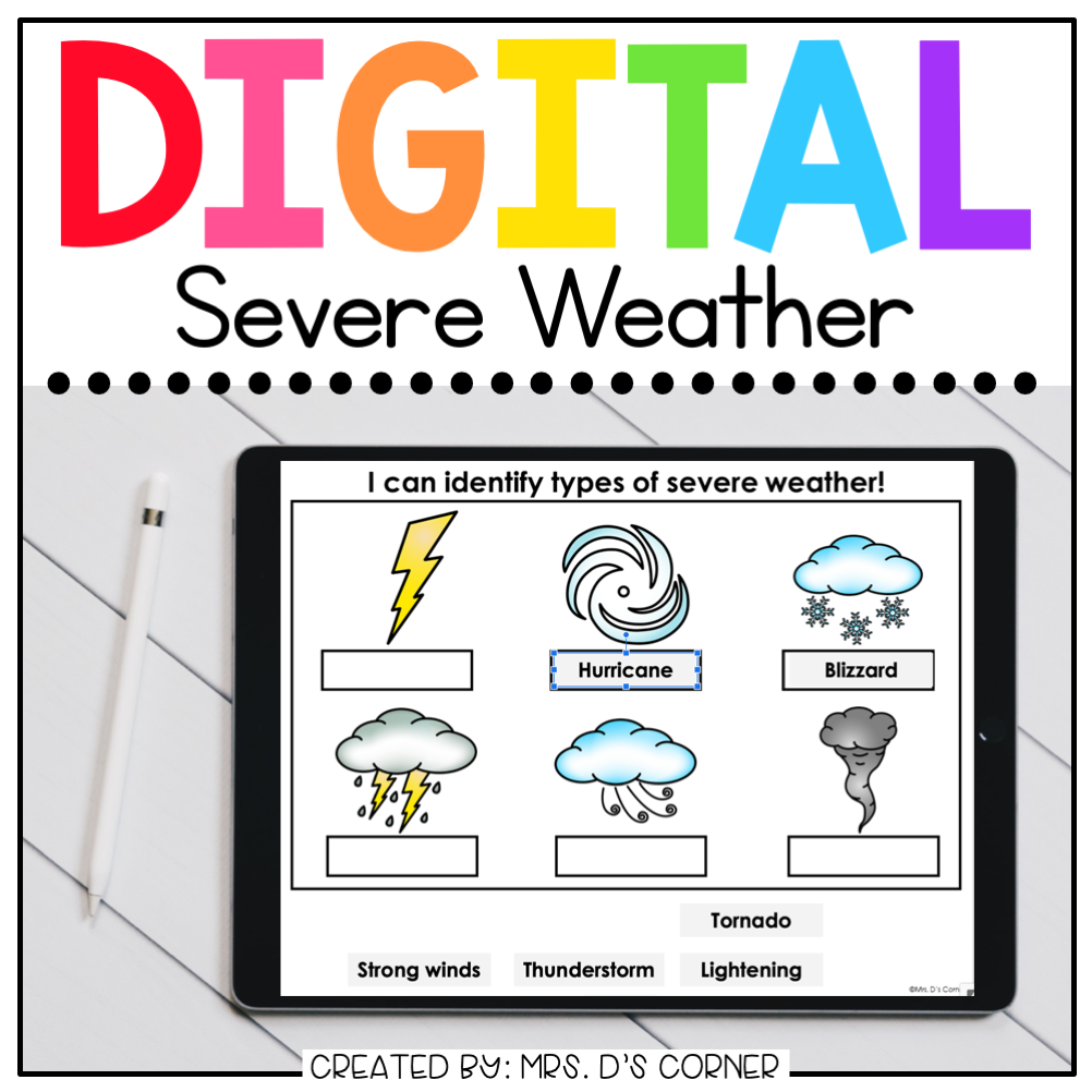 Severe Weather Digital Basics for Special Ed | Distance Learning