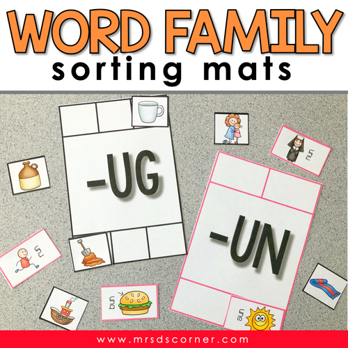 Word Families Sorting Mats [18 mats!] for Students with Special Needs
