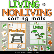 Load image into Gallery viewer, Living and Nonliving Sorting Mats [2 mats included] | Living Nonliving Activity