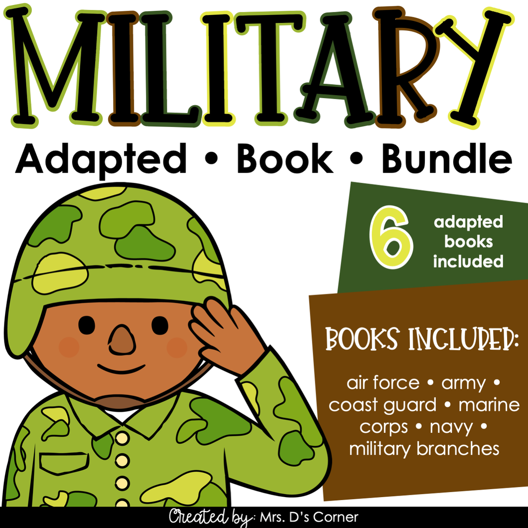 Military Branches Adapted Book Bundle [Level 1 and 2] Digital + Printable