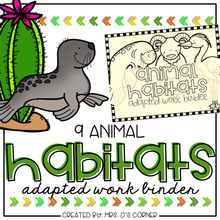 Load image into Gallery viewer, Animal Habitats Adapted Work Binder®