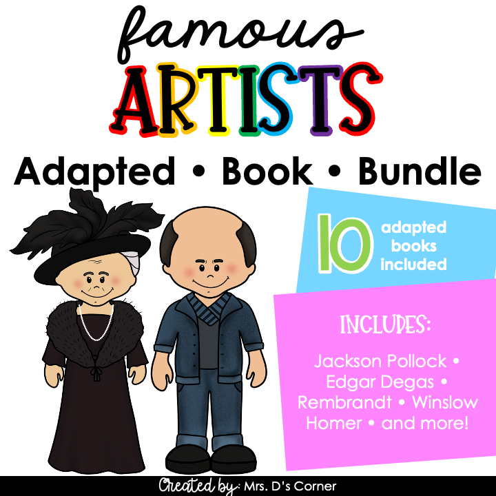 Famous Artists in History Interactive Adapted Books for Special Education