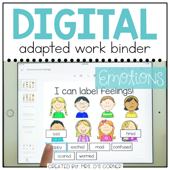 DIGITAL Adapted Work Binder ( Emotions - Feelings )